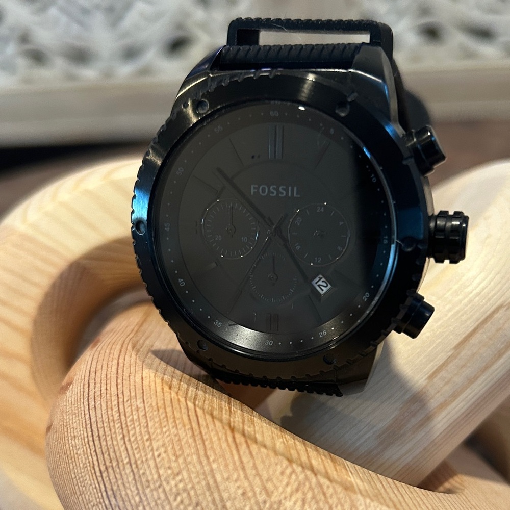 ⏱️⌚️Fossil Midnight Black Chronograph Watch